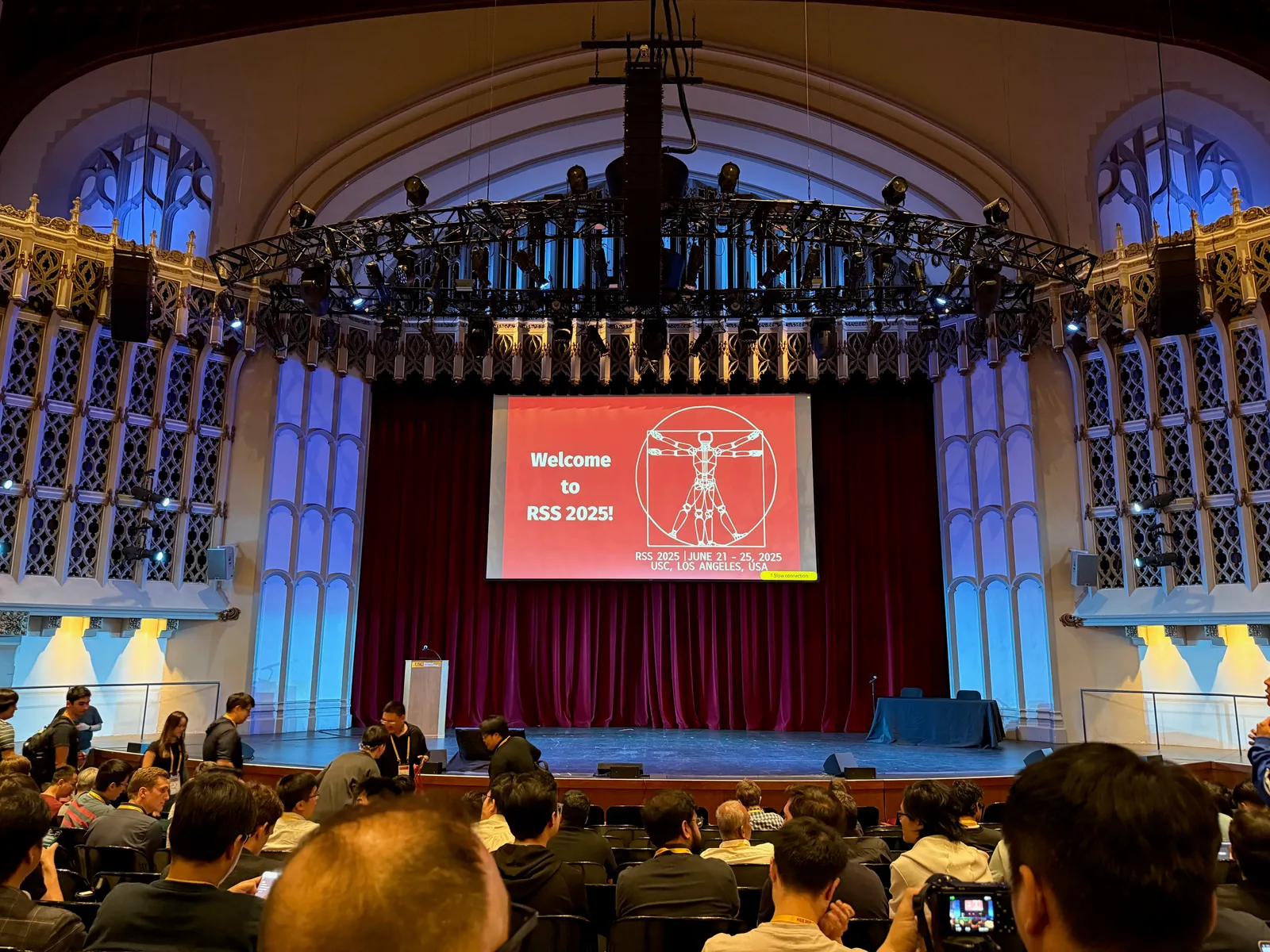 Wide auditorium shot of the RSS 2025 opening session at USC, Los Angeles